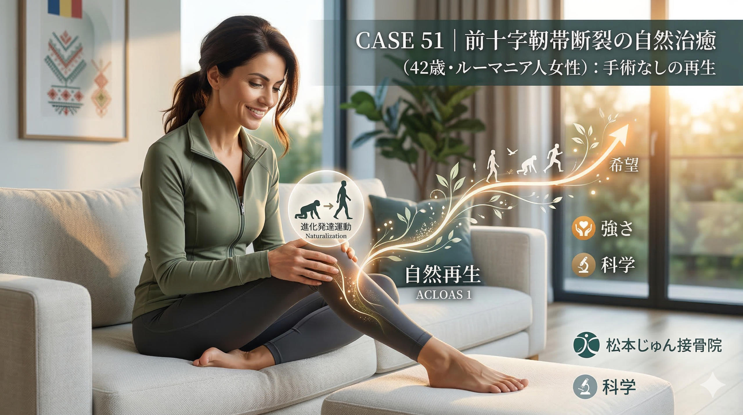 第５１例目の前十字靭帯断裂の自然治癒（42歳・ルーマニア人女性）